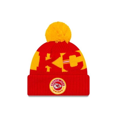 Red Kansas City Chiefs Hat - New Era NFL Cold Weather Sport Knit Beanie USA2179546